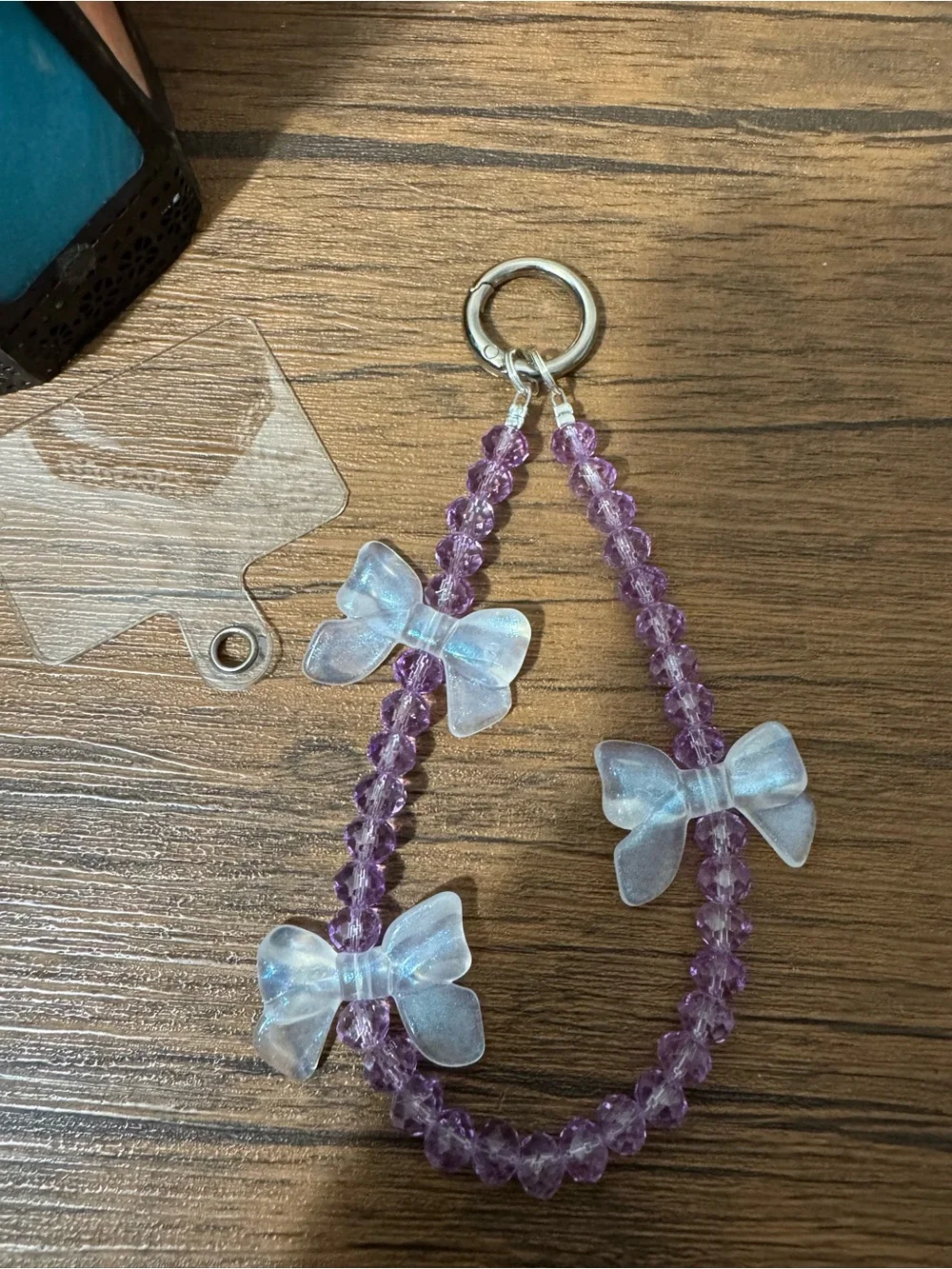 Bling Bling Purple with Bow Phone/Key/Bag Chain #P1104